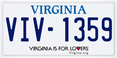 VA license plate VIV1359