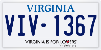 VA license plate VIV1367