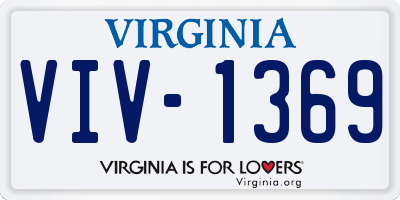 VA license plate VIV1369
