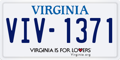 VA license plate VIV1371