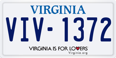 VA license plate VIV1372