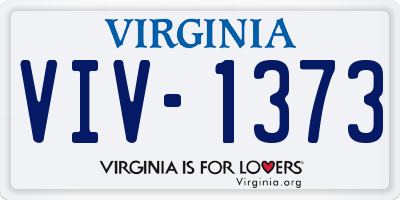 VA license plate VIV1373