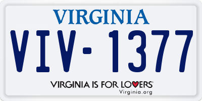 VA license plate VIV1377