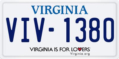 VA license plate VIV1380