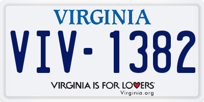 VA license plate VIV1382