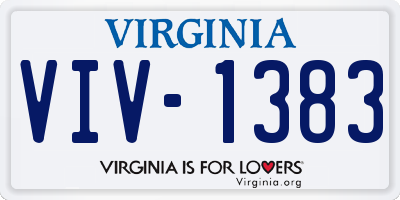 VA license plate VIV1383