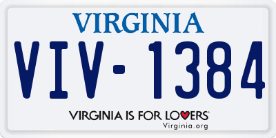 VA license plate VIV1384