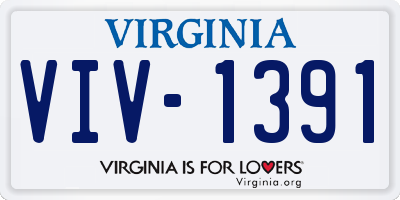 VA license plate VIV1391