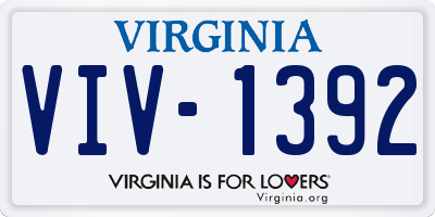VA license plate VIV1392