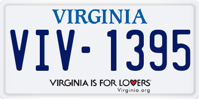 VA license plate VIV1395