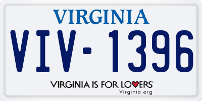 VA license plate VIV1396