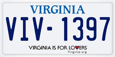 VA license plate VIV1397