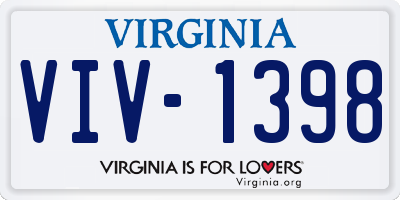 VA license plate VIV1398