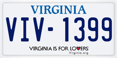 VA license plate VIV1399