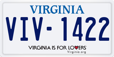 VA license plate VIV1422