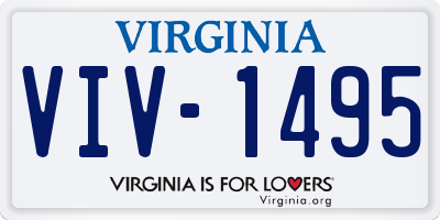 VA license plate VIV1495