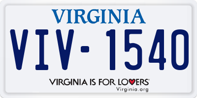 VA license plate VIV1540
