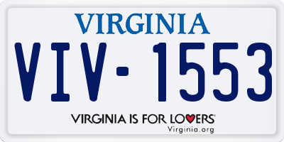 VA license plate VIV1553