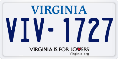 VA license plate VIV1727