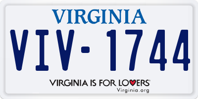 VA license plate VIV1744