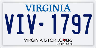 VA license plate VIV1797