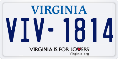 VA license plate VIV1814