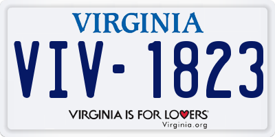 VA license plate VIV1823