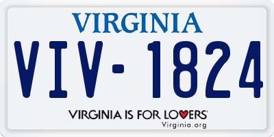 VA license plate VIV1824