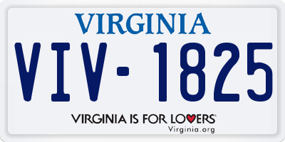VA license plate VIV1825