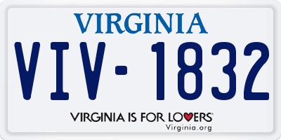 VA license plate VIV1832