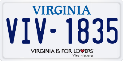 VA license plate VIV1835