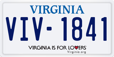 VA license plate VIV1841