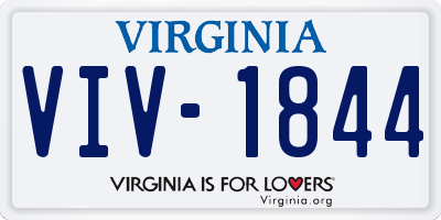 VA license plate VIV1844
