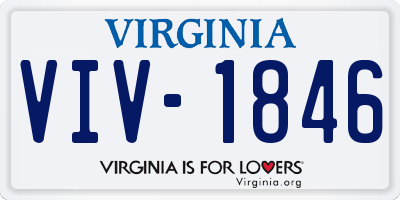 VA license plate VIV1846