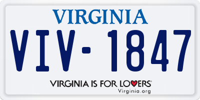 VA license plate VIV1847