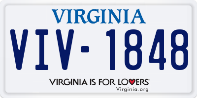 VA license plate VIV1848