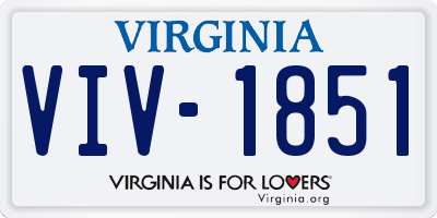 VA license plate VIV1851
