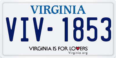 VA license plate VIV1853