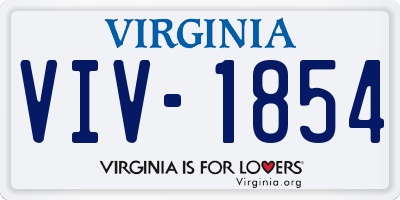 VA license plate VIV1854