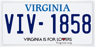 VA license plate VIV1858