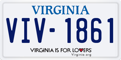 VA license plate VIV1861