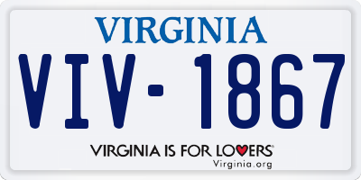 VA license plate VIV1867