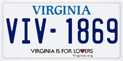 VA license plate VIV1869