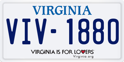 VA license plate VIV1880