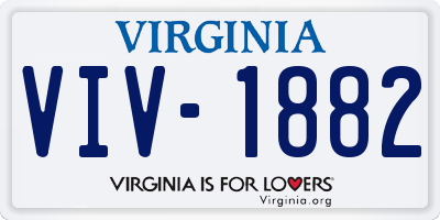 VA license plate VIV1882