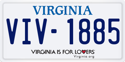 VA license plate VIV1885