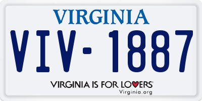 VA license plate VIV1887