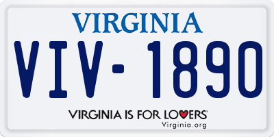VA license plate VIV1890