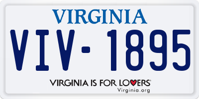 VA license plate VIV1895