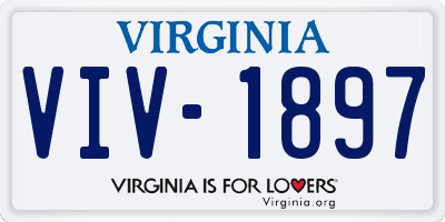 VA license plate VIV1897